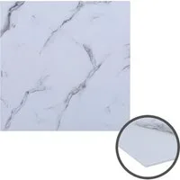 HOOZ Tischplatte aus Glas 70 x 70 x 0,6 cm (Marmorweiß, 1 St., ESG-Sicherheitsglas), mit hochwertigem Facettenschliff
