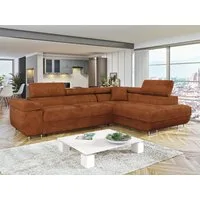 MIRJAN24 Ecksofa Torezio, mit Bettkasten und Schlaffunktion, Einstellbare Kopfstützen, 274x203x70-90 cm