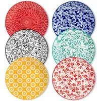 vancasso Dessertteller 4/6tlg Dessertteller für 4/6, Porzellan Tafelservice, Mehrfarbig/Blau, (6 St)