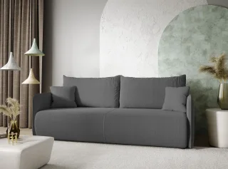 Sofa 2-Sitzer mit Schlaffunktion CALGARY Stoff Curio Dunkelgrau