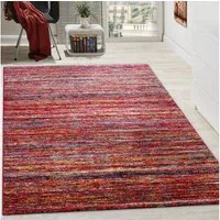 Paco Home Teppich Passion 221, rechteckig, Höhe: 16 mm, Kurzflor, modernes Streifen Design, ideal im Wohnzimmer & Schlafzimmer