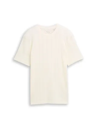 Denim Tom Tailor - T-Shirt aus Baumwolle wool white - Gr. - XXL