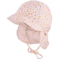 MAXIMO Schirmmütze GOTS BABY-Schildmütze, Band Musselinstoff, Nackenschutz, Futter, UV (1-St) Musselin