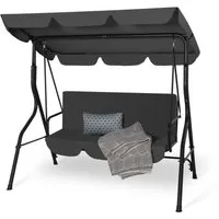 Avestar Hollywoodschaukel 3-Sitzer Gartenschaukel mit Vordach und abnehmbarem Kissen, 3-Sitzer, 1 tlg., 3-Personen-Gartenschaukel mit verstellbarem Dach