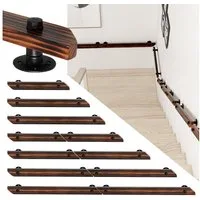 Clanmacy Handlauf Buche Handlauf 80cm Geländer mit 2 Halter Halterung verschiedene, 80 cm Gesamtlänge, (Wandhandlauf Wandhalterung Innen & Außen), Wandhandlauf Wandhalterung Innen & Außen