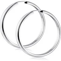 Materia Paar Creolen Damen breit Ø40mm SO-131, aus 925 Sterling Silber