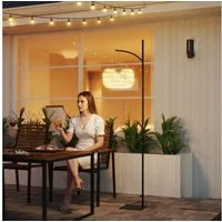 Outsunny LED Solarleuchte aus Rattan, mit Lichtsensor, automatische, Glühlampe, im Boho-Stil, IP44 Spritzwassergeschützt, für Garten, Balkon, Außen