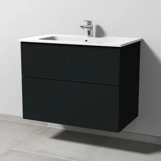Sanipa 3way Waschtischunterbau zu Duravit ME by Starck Waschtisch mit 2 Auszügen, Vulkan-Matt SP7251V