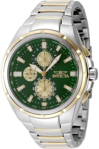 Invicta Sea Vulture 49084 Herrenuhr - Quarzwerk - Edelstahl mit grünem Zifferblatt - 46 mm