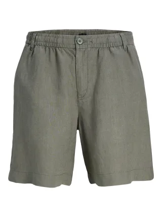 JACK&JONES - JPSTBILL LAWRENCE LINEN SHORTS REG LN Smokey Olive - Gr. - M