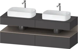 Duravit Qatego Konsolenwaschtischunterbau wandhängend Graphit Matt 1600x550x600 mm - QA4779043490010 QA4779043490010