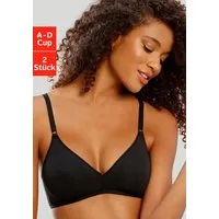 petite fleur by Lascana Bralette-BH (Packung, 2 Stück) ohne Bügel, Baumwollqualität, Packung, bequemer BH