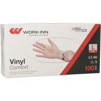 PAPSTAR Einweghandschuhe WORK-INN Comfort (100-St) Vinyl, transparent / puderfrei
