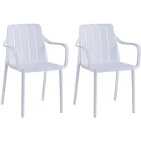 VORTIVO Gartenstuhl stapelbar – wetterfest, bis 200 kg, für Balkon, Terrasse & Esszimmer (2er-Set), bis zu 200 kg belastbar