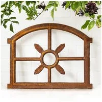Antikas Fenster Eisenfenster, Sprossenfenster Eichenblatt, Stallfenster aus Gusseisen