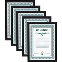 IDEAL TREND Bilderrahmen 2er 3er 5er 10er Pack Dokument Bilderrahmen 21x29,7 DIN A4 Urkunde Fot, für 5 Bilder (5 St)