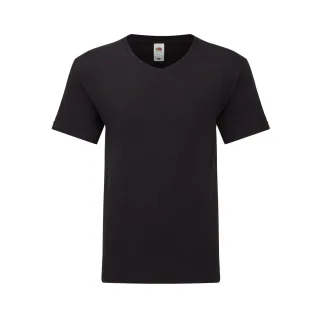 Fruit Of The Loom Herren Iconic 150 V-Ausschnitt T-Shirt (schwarz)