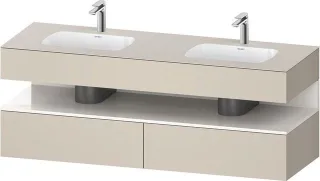 Duravit Qatego Einbauwaschtisch mit Konsolenwaschtischunterbau Taupe Supermatt 1600x550x600 mm - QA4 QA4797022830000