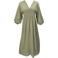 Guru-Shop Midikleid Boho Sommerkleid, luftiges Langarm.. alternative Bekleidung