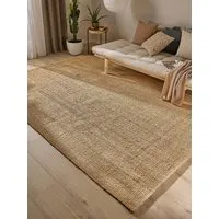 benuta Teppich Svea, rechteckig, Höhe: 5 mm, Hangefertigter Juteteppich, Wohnzimmer, Esszimmer, Schlafzimmer, Flur