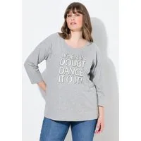 Ulla Popken T-Shirt Shirt Oversized Rundhals 3/4-Arm Biobaumwolle
