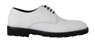 Dolce & Gabbana Weiße Leder Derby-Anzugschuhe