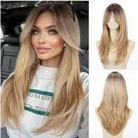 LuxusKollektion Kunsthaarperücke Perücke Ombre blond Pony Synthetik Frauen blond 259-1