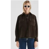 QS Hemdjacke Bluse Cord-Overshirt mit Brusttaschen