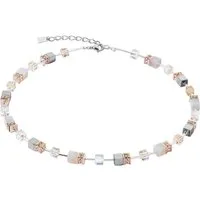 COEUR DE LION Collier Schmuck Edelstahl GeoCUBE® Iconic Precious Würfelkette, Made in Germany - mit Swarovski® Kristall, Strassstein, Schmuckstein