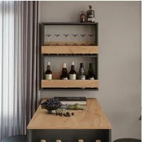 Vicco Weinregal Repose, Goldkraft Eiche/Anthrazit, 60 x 72 cm, 1-tlg.