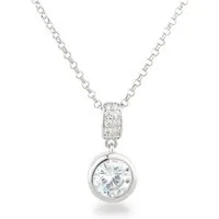 Schöner-SD Kette mit Anhänger Silberkette mit Zirkonia Kristall Anhänger, 925 Silber