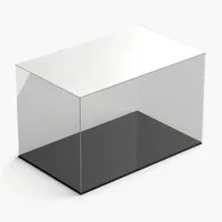 Hansen Werbetechnik Vitrine Vitrine / Schaukasten Acryl rechteckig mit schwarzem Boden (2-St)