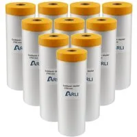 ARLI Abdeckfolie 10x Goldband Masker 2700 mm x 16 m, 0,01 mm Stärke, für Malerfolie, Abdeckfolie mit Tape, (10er, 10-St., Set), Abdeckfolie Malerfolie Baufolie Tape