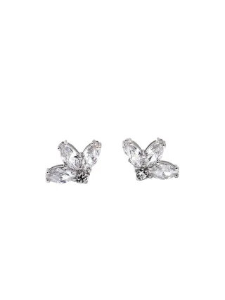 LEIS Ohrstecker 925 Sterling Silber rhodiniert Glänzend Zirkonia weiß