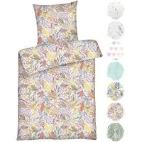 Carpe Sonno Bettwäsche Renforce Bettwäsche 135x200 155x220 Baumwolle Bettzeug Warm Muster, Renforce, 2 teilig, Ganzjahres Bettwaren geblümt Pflegeleicht Bettbezug Blumen Floral Pink