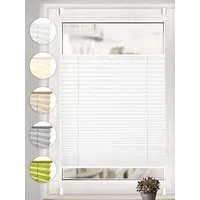 Sonello Plissee ohne Bohren Rollo Klemmfix für Fenster & Tür Lichtschutz, blickdicht, ohne Bohren, verspannt, Klemmfix, 25cm x 100cm Weiß Faltrollo, Easyfix, Sonnenschutzrollo, Jalousie