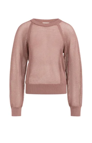 Yaya - Pullover mit Lochmuster pink - Gr. - XL