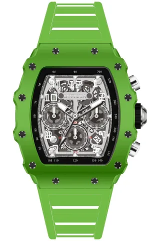 INVICTA Racing 69705 Herrenuhr - Quarzwerk - Acryl mit silbernem Zifferblatt - 43 mm