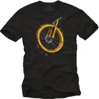 MAKAYA Kurzarmshirt mit Mountainbike Motiv für Herren MTB T-Shirt (Schwarz, S, M, L, XL, XXL, 3XL, 4XL, 5XL) Baumwolle