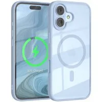 EAZY CASE Handyhülle Transparente Hülle mit MagSafe für iPhone 17 6,3 Zoll, Softcase, Schutzhülle mit Displayschutz, stoßfest, kratzfest, Hellblau