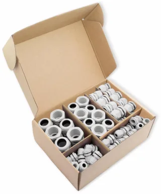 QUADRIOS, 2009CA106, Kabelverschraubungs-Set, Grau - PG, 60 teilig