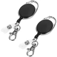 kwmobile Schlüsseltasche 2x Jojo mit Ausweis Clip - Schlüsselanhänger ausziehbar - Kartenhalter (2-tlg), Schlüssel Jojo Ausweis Clip