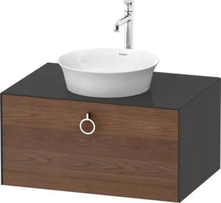 Duravit White Tulip Konsolenwaschtischunterbau wandhängend Amerikanischer Nussbaum & Graphit Matt & WT4980077H10010