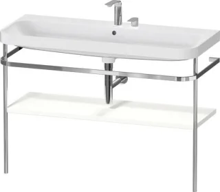 Duravit Happy D.2 Plus c-shaped Set mit Metallkonsole Weiß Supermatt 1175x490x850 mm - HP4839E848400 HP4839E84840000