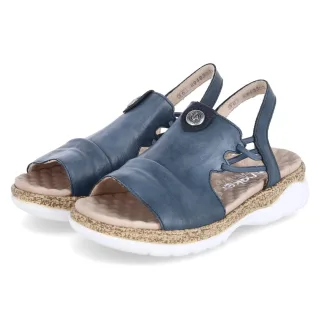 Rieker Sandalen  Blau - Gr. 37 -  Leder und Synthetik