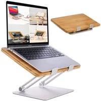 HENNEZ Laptop-Ständer "Linus" Bambus für Laptop IPad Tablett, (gegen Nacken- & Rückenschmerzen Macbook Microsoft Surface klappbar)