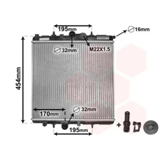 Van Wezel Wasserk?hler Peugeot 206 + SW 1,1 1,4 + 16V