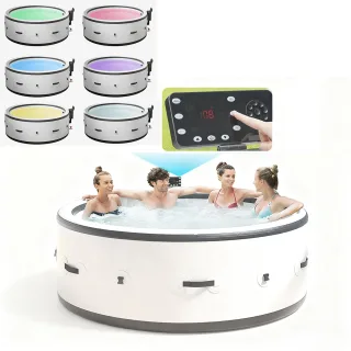 [EU Direct] WaveRite 4-6 Person Inflatable Hot Tub Spa 150 Bubble Jets Portable Outdoor Spa Pool with Fast Heating, Drop