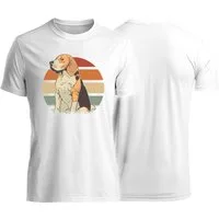 MyDesign24 T-Shirt Hunde print Shirt Beagle Hunde T-Shirt weiss kurzarm Regular Fit i217