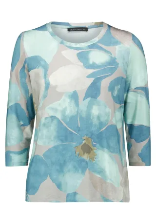 Betty Barclay - Printshirt Petrol/Grey - Gr. - 38